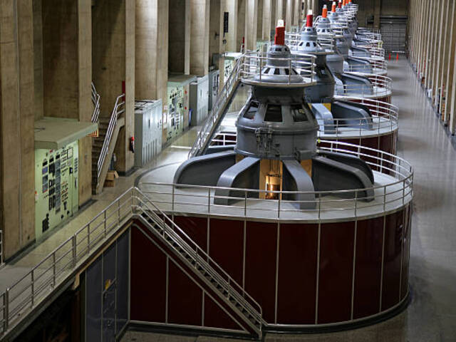 View of the Hoover Dam generators on the Arizona/Nevada border.